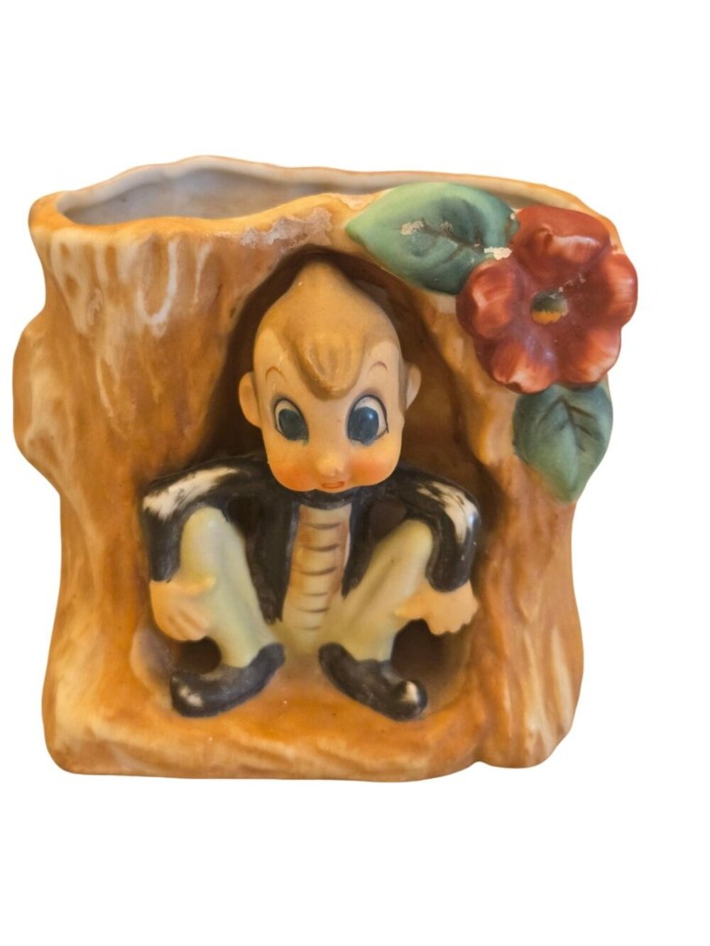 Vintage Pixie Elf Planter Woodland Floral Design